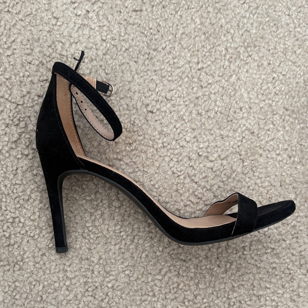 Elegant Suede Black Heels